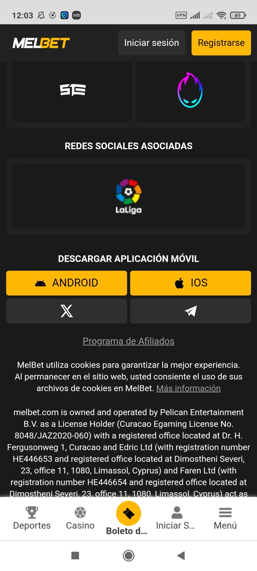 Encuentra la aplicación Melbet para descargar en Android.