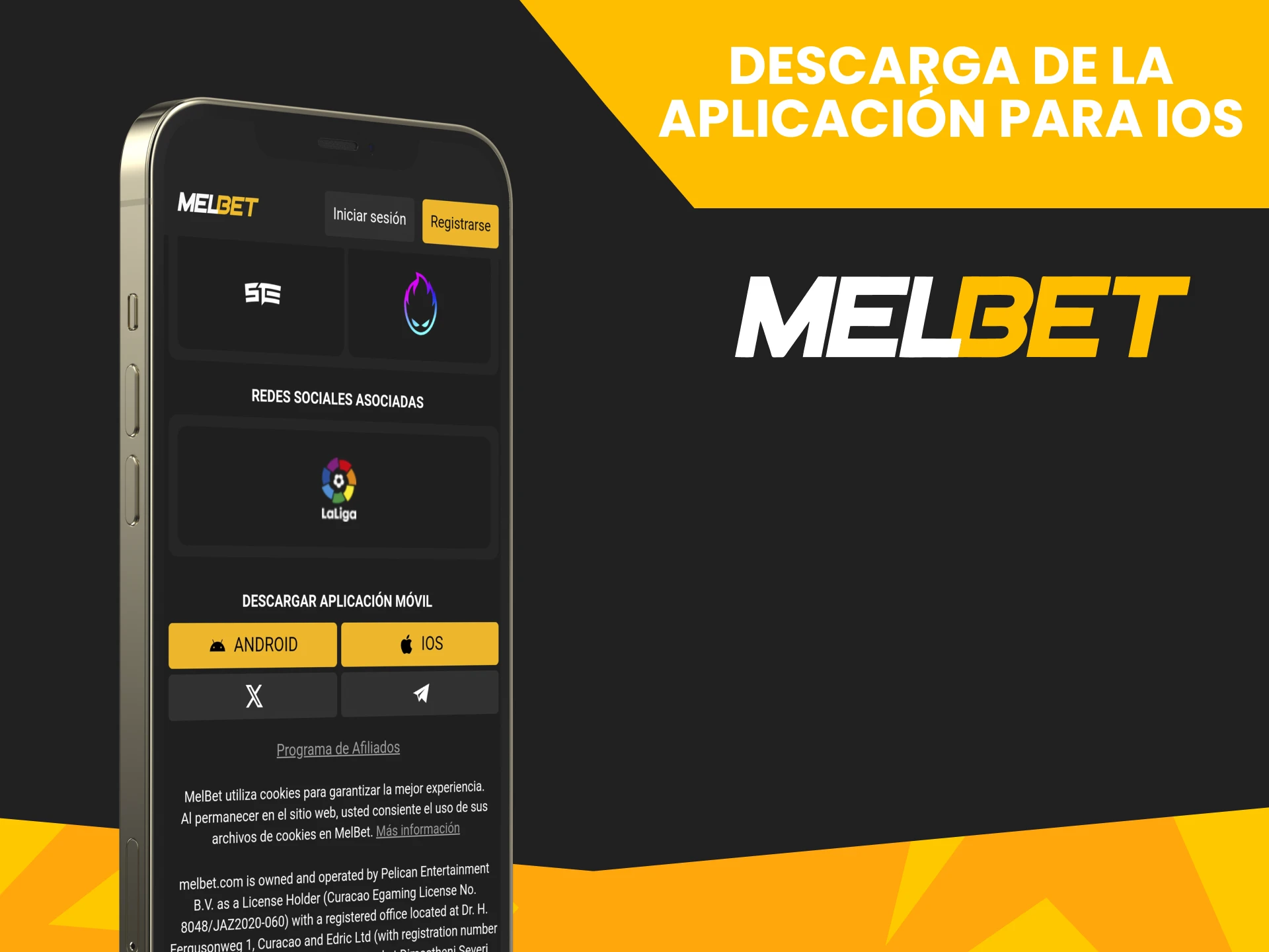Descarga la aplicación Melbet para iOS.