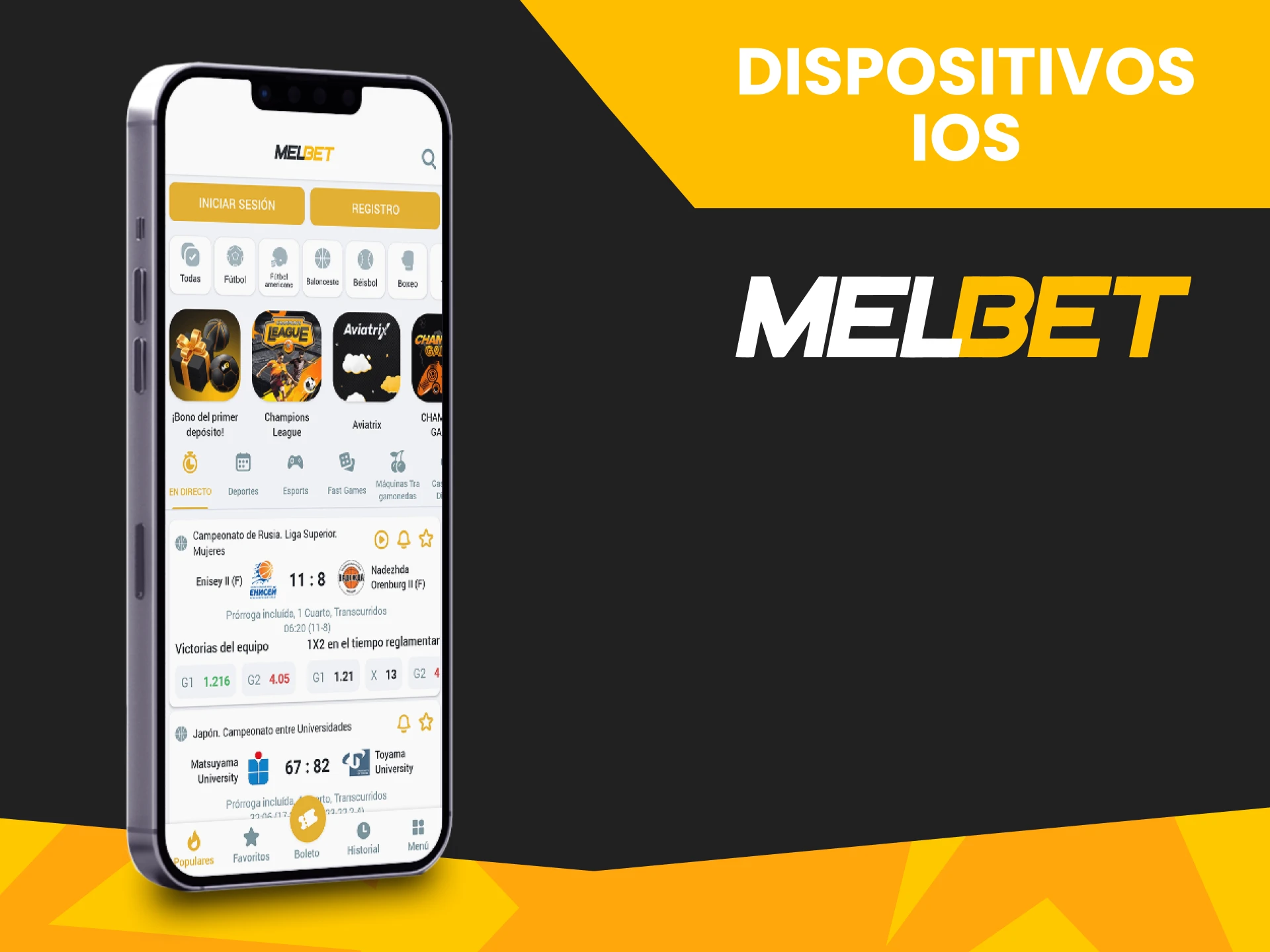 Instala la aplicación Melbet en tu dispositivo iOS.