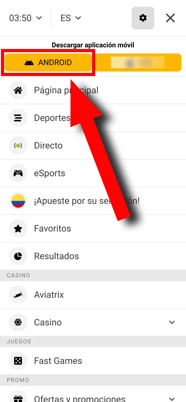 Ir a la configuración del teléfono, seleccione un botón con el logotipo de Android y empezar a instalar el Melbet APK.