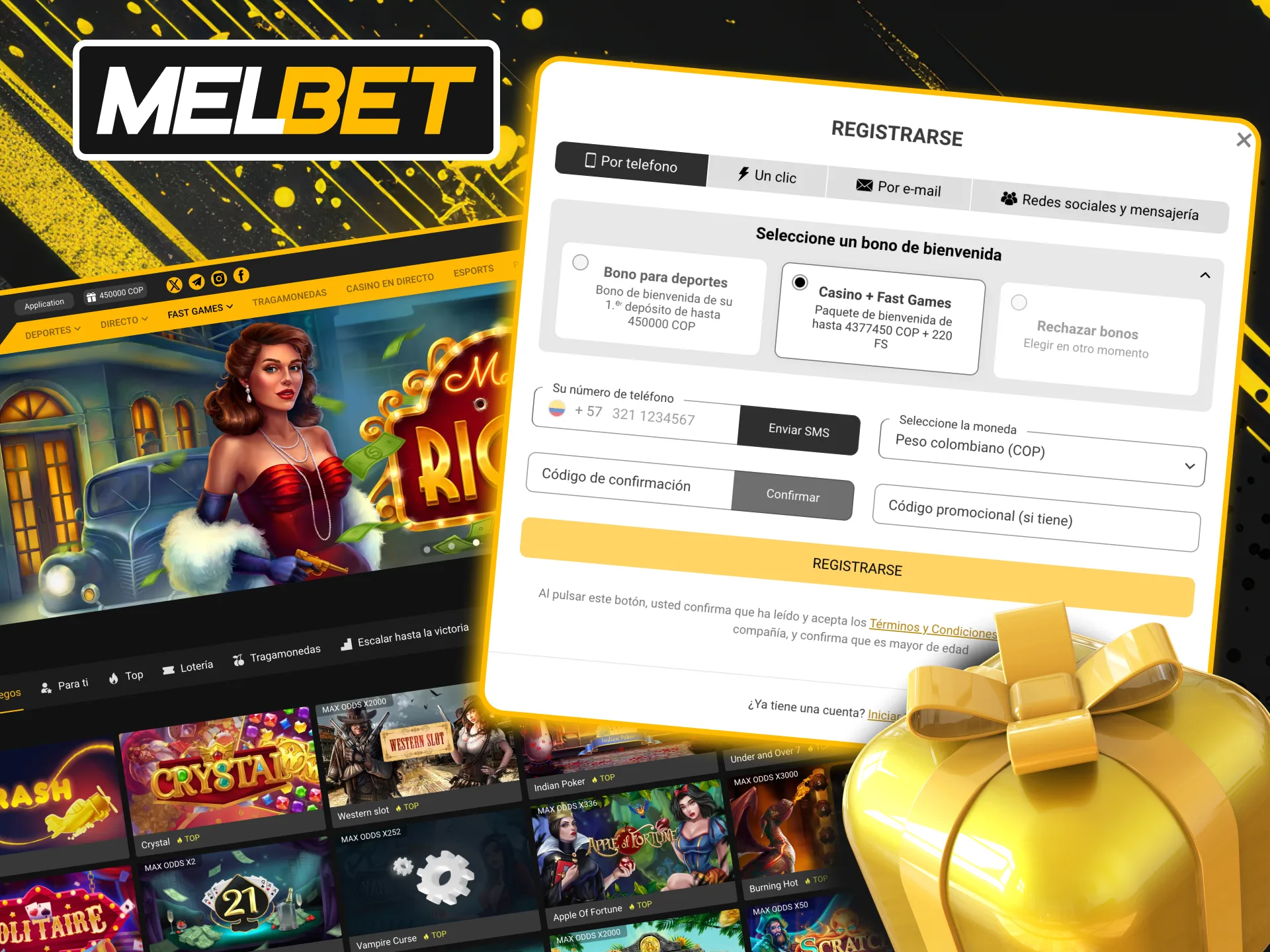 Melbet bonos de casino en Colombia. ¡Tome su bono ahora!